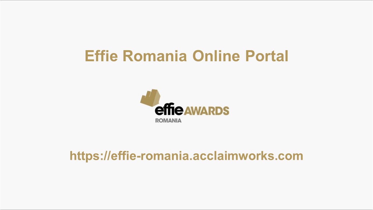Effie Romania Online Portal - Start Entries 2020